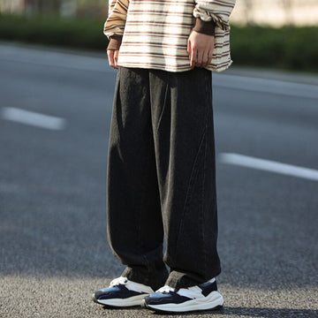 Blue/Black Baggy Jeans Men Fashion Casual Oversized Wide Leg Jeans Men Streetwear Hip Hop Straight Denim Pants Mens Trousers aidase-shop